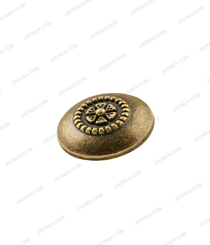Retro Flower Design Dome Metal Buttons for Costume Dress