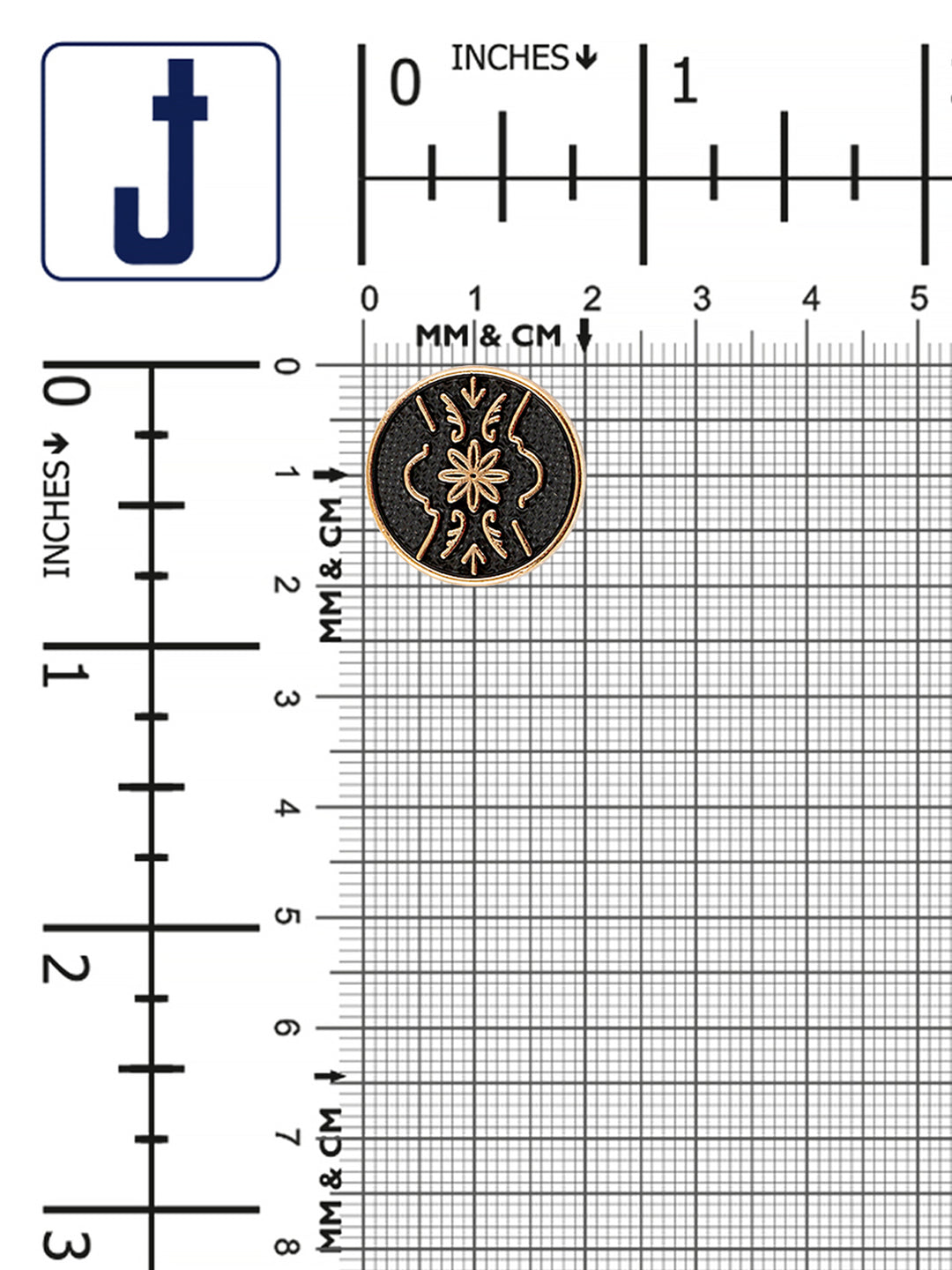 Matte Gold Engraved Design Coat Button