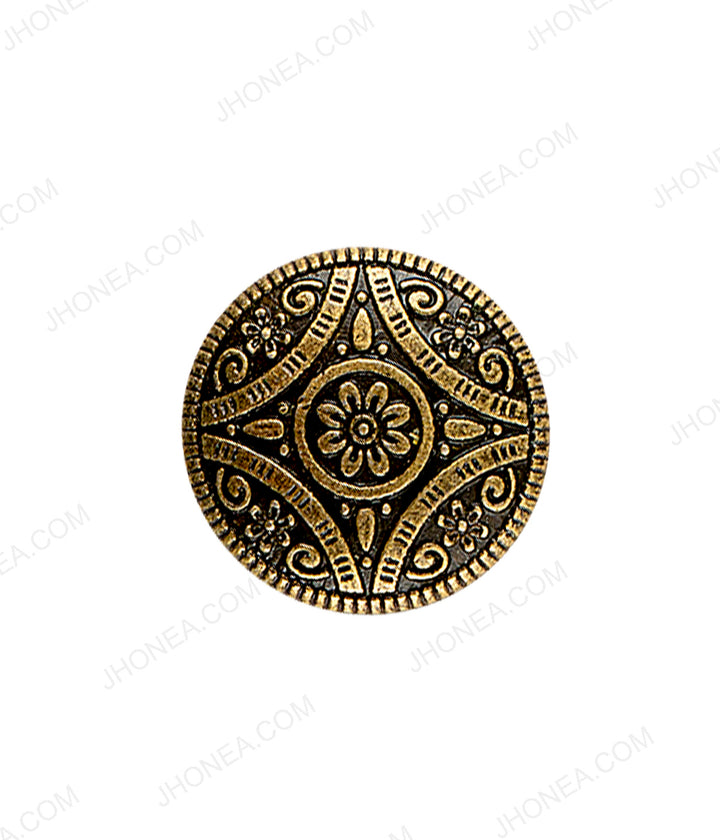 Antique Brass Intricate Design Shank Buttons