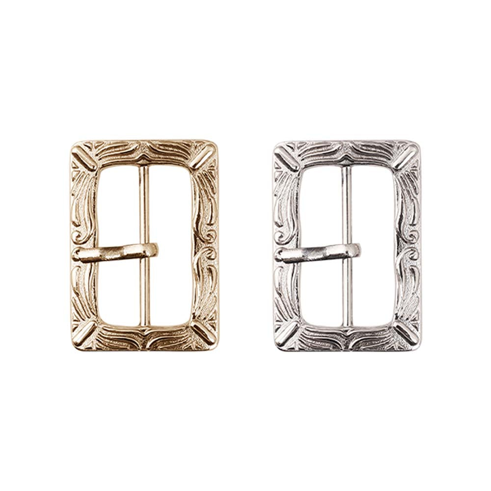 Shiny Vintage Style Engraved Frame Tongue/Prong Belt Buckle