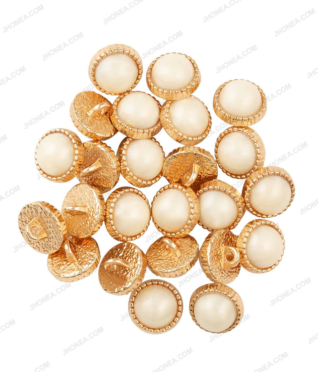 Shiny Gold & Shiny Silver Glossy Dome Pearl Buttons for Ladies