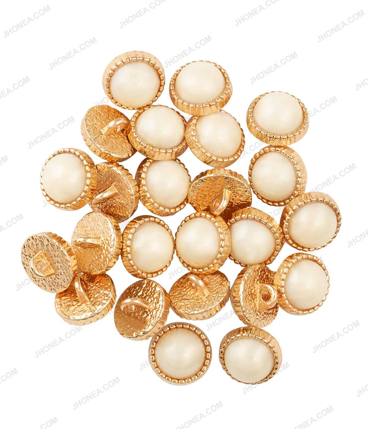 Shiny Gold & Shiny Silver Glossy Dome Pearl Buttons for Ladies