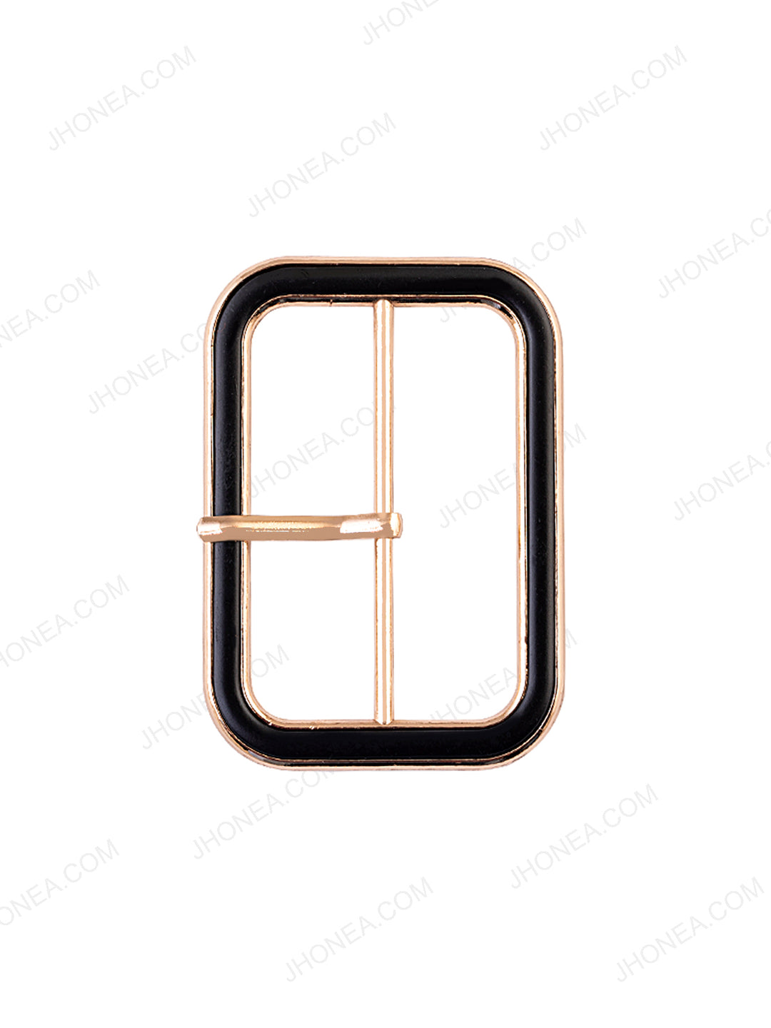 Shiny Gold with Black Sliding Belt Buckle with Prong