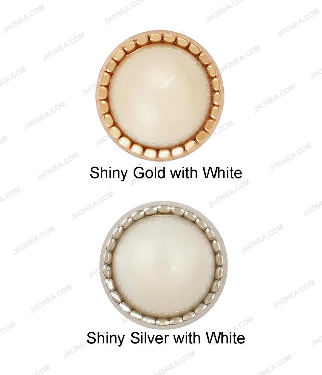Shiny Gold & Shiny Silver Glossy Dome Pearl Buttons for Ladies