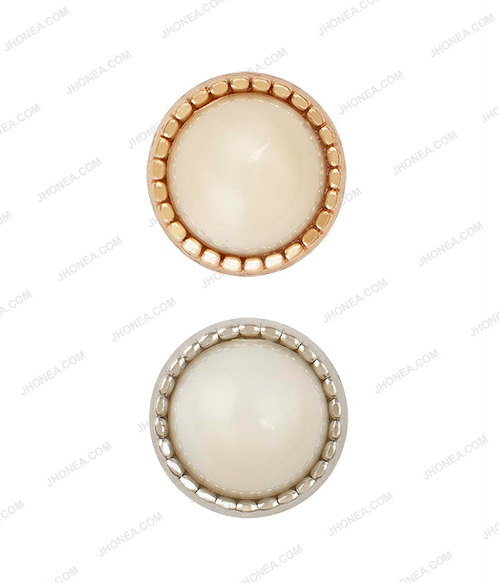 Shiny Gold & Shiny Silver Glossy Dome Pearl Buttons for Ladies