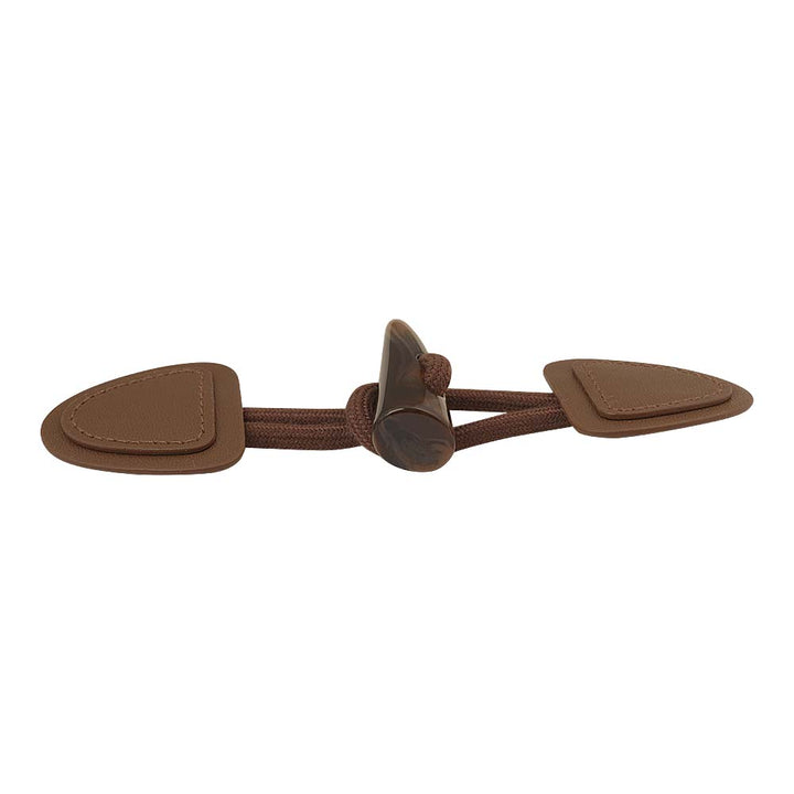 Chocolate Brown PU Leather Coat Toggles