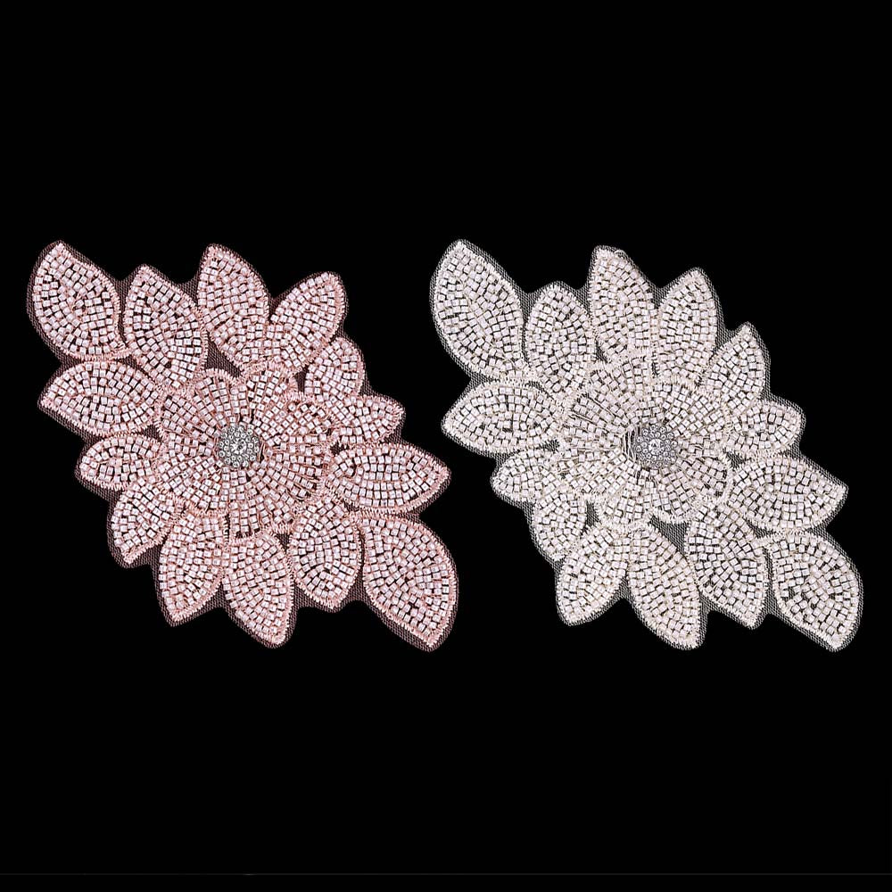 Seed Bead Flower Patches for Men/Women Clothing - Main Image