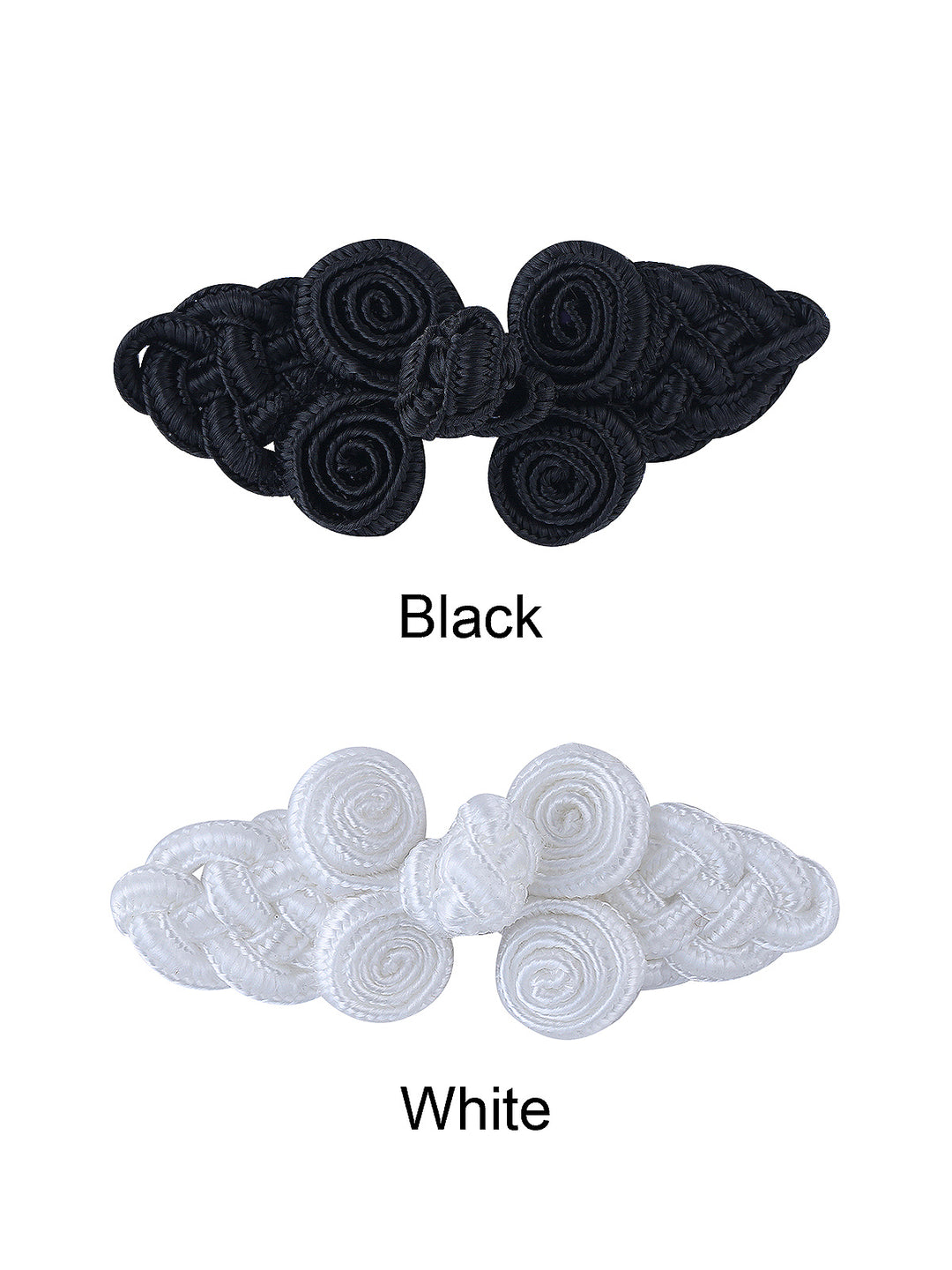 Sewing Fasteners Black & White Frog Knot Closure