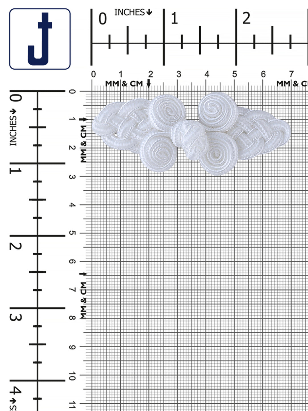 Sewing Fasteners Black & White Frog Knot Closure