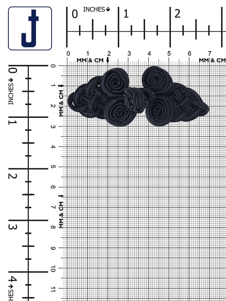 Sewing Fasteners Black & White Frog Knot Closure