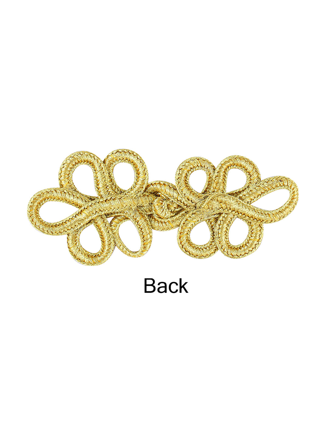 Shiny Metallic Bright Gold Braided Frog Knot Closure