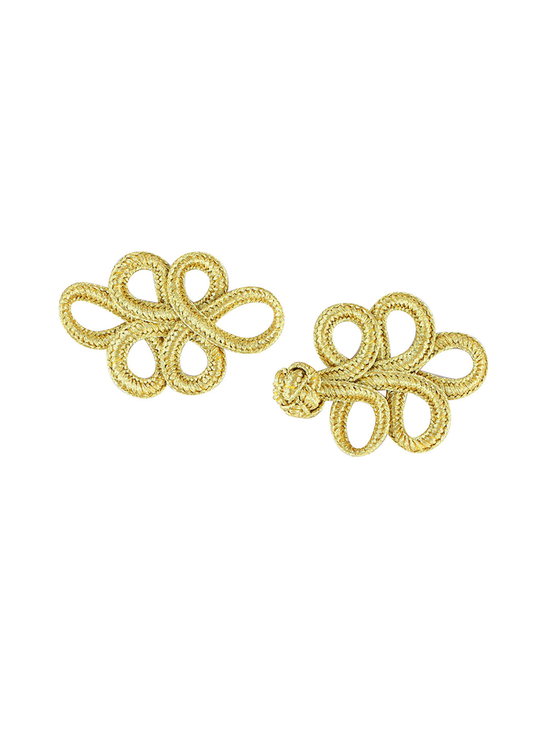 Shiny Metallic Bright Gold Braided Frog Knot Closure