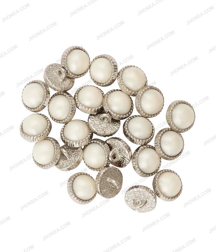 Shiny Gold & Shiny Silver Glossy Dome Pearl Buttons for Ladies