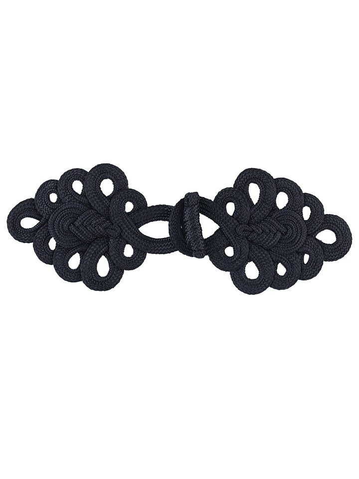 Decorative Black Braided Cord Frog Closure