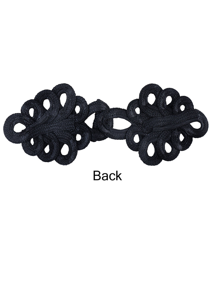 Decorative Black Braided Cord Frog Closure