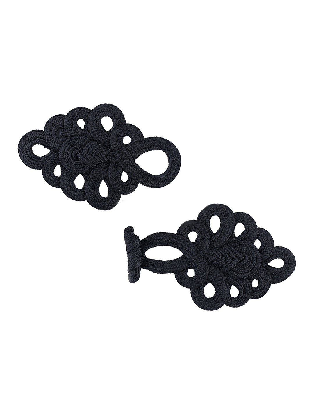 Decorative Black Braided Cord Frog Closure