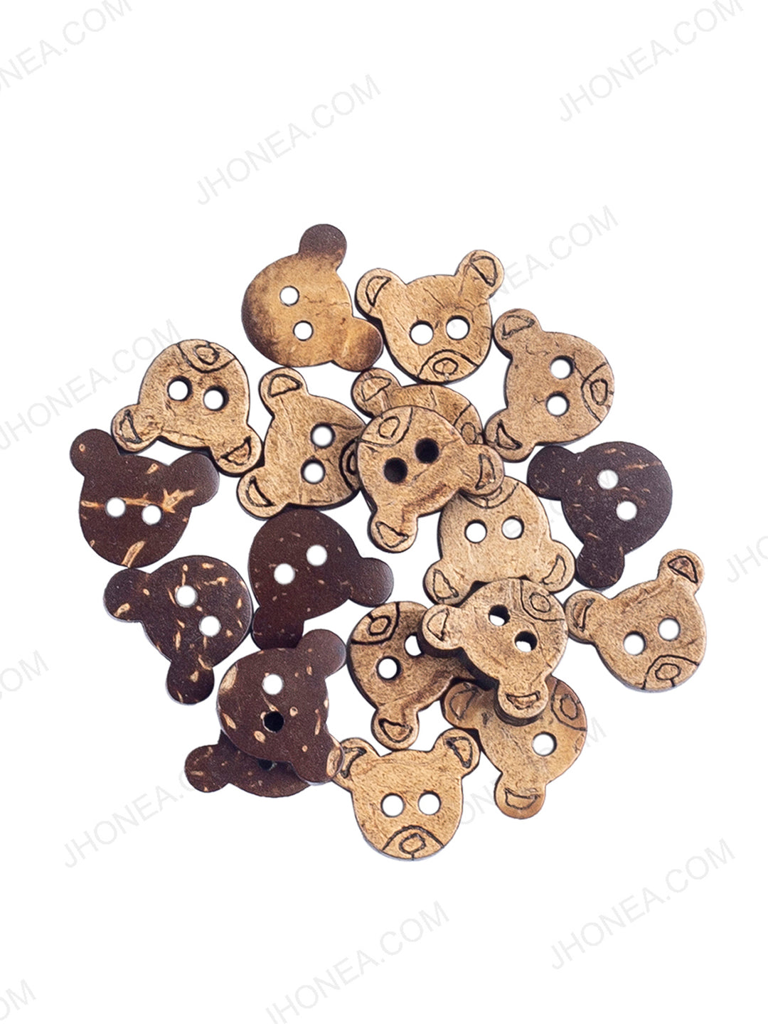 Mickey Mouse Shape 2-Hole Natural Coco Buttons