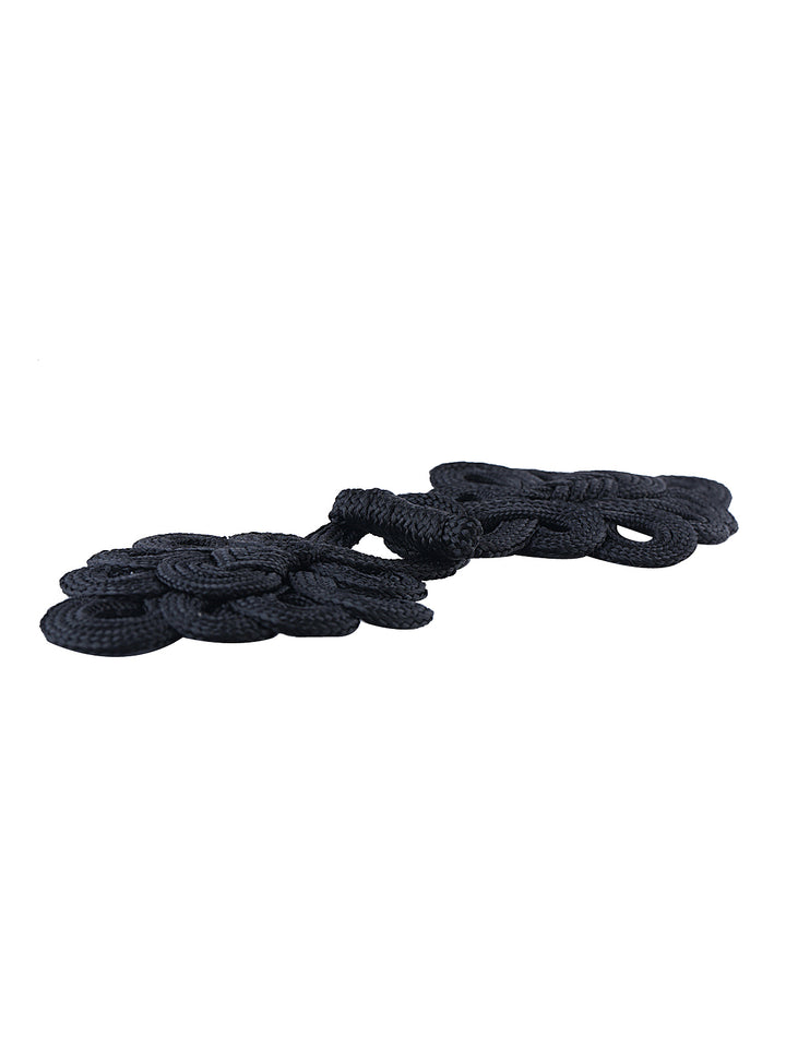 Decorative Black Braided Cord Frog Closure