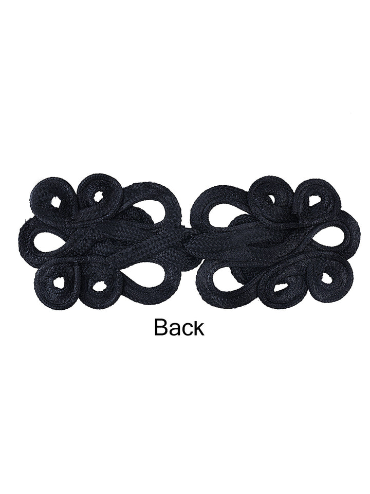 Loopy Design Black Braided Cord Frog Closure