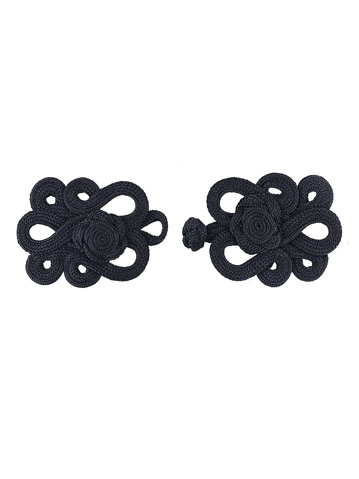 Loopy Design Black Braided Cord Frog Closure
