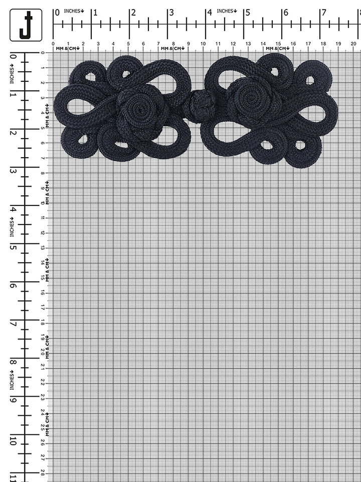 Loopy Design Black Braided Cord Frog Closure