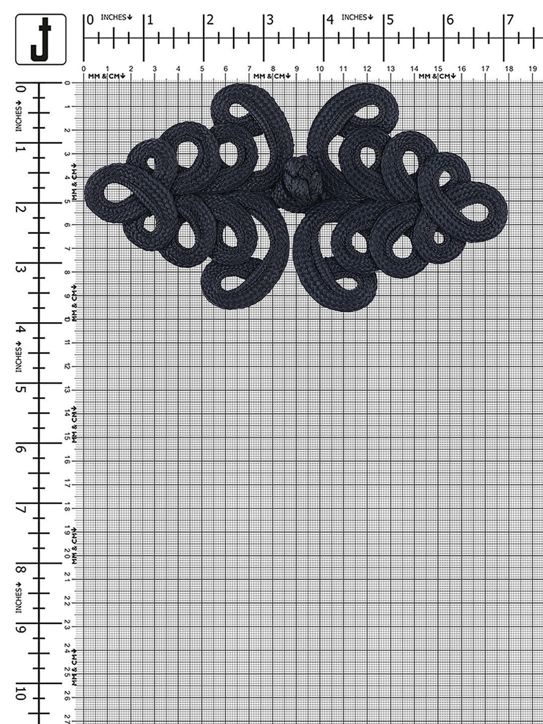Black Braided Loopy Frog Knot Closure