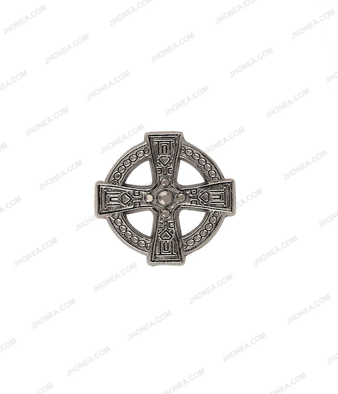 Shiny Gunmetal Engraved Design Round Wheel Shape Hotfix for Jeans