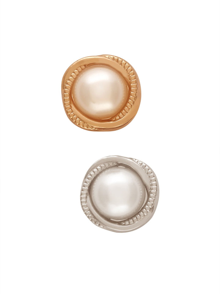 Rounded Square Shape Shiny Pearl Button 10mm (16L)