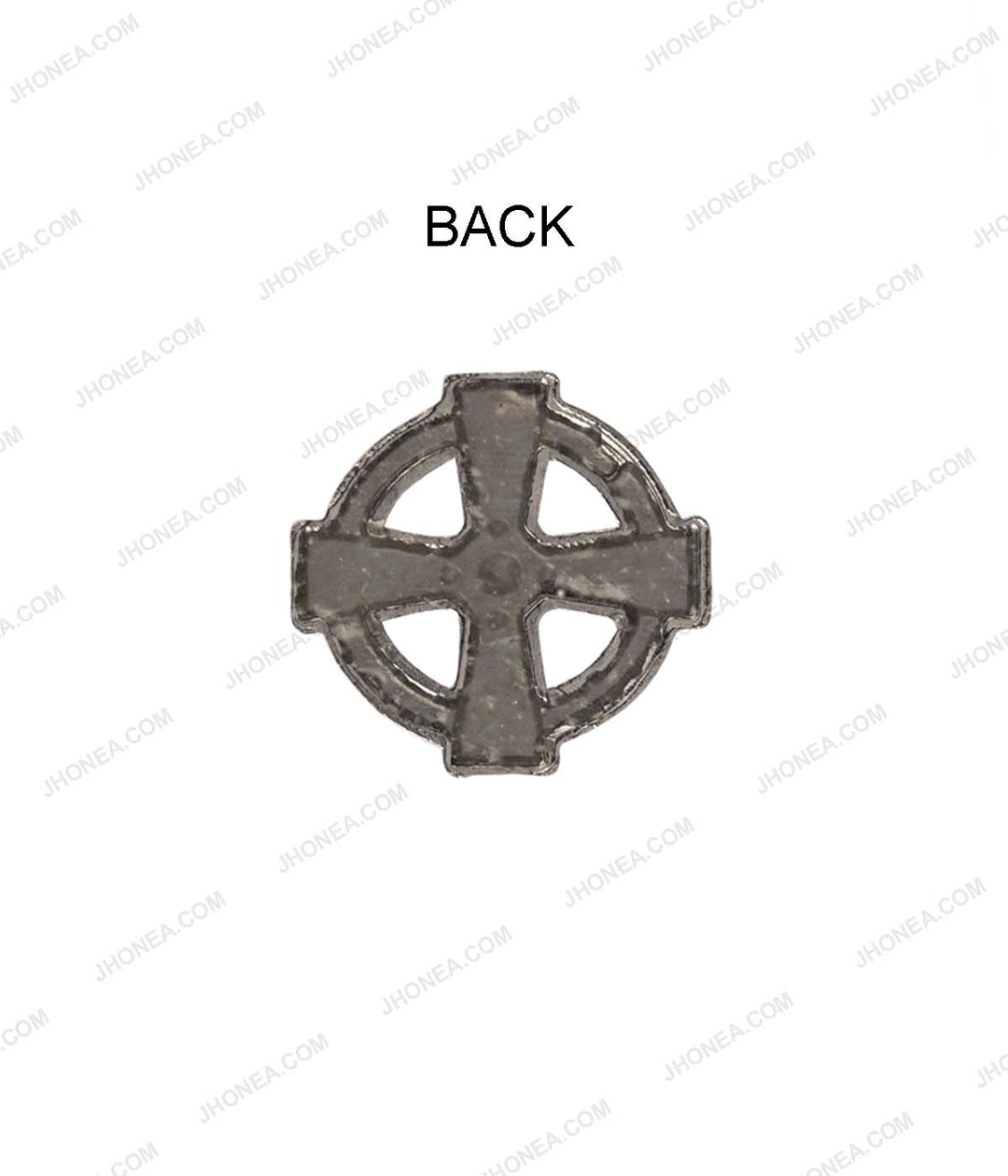 Shiny Gunmetal Engraved Design Round Wheel Shape Hotfix for Jeans