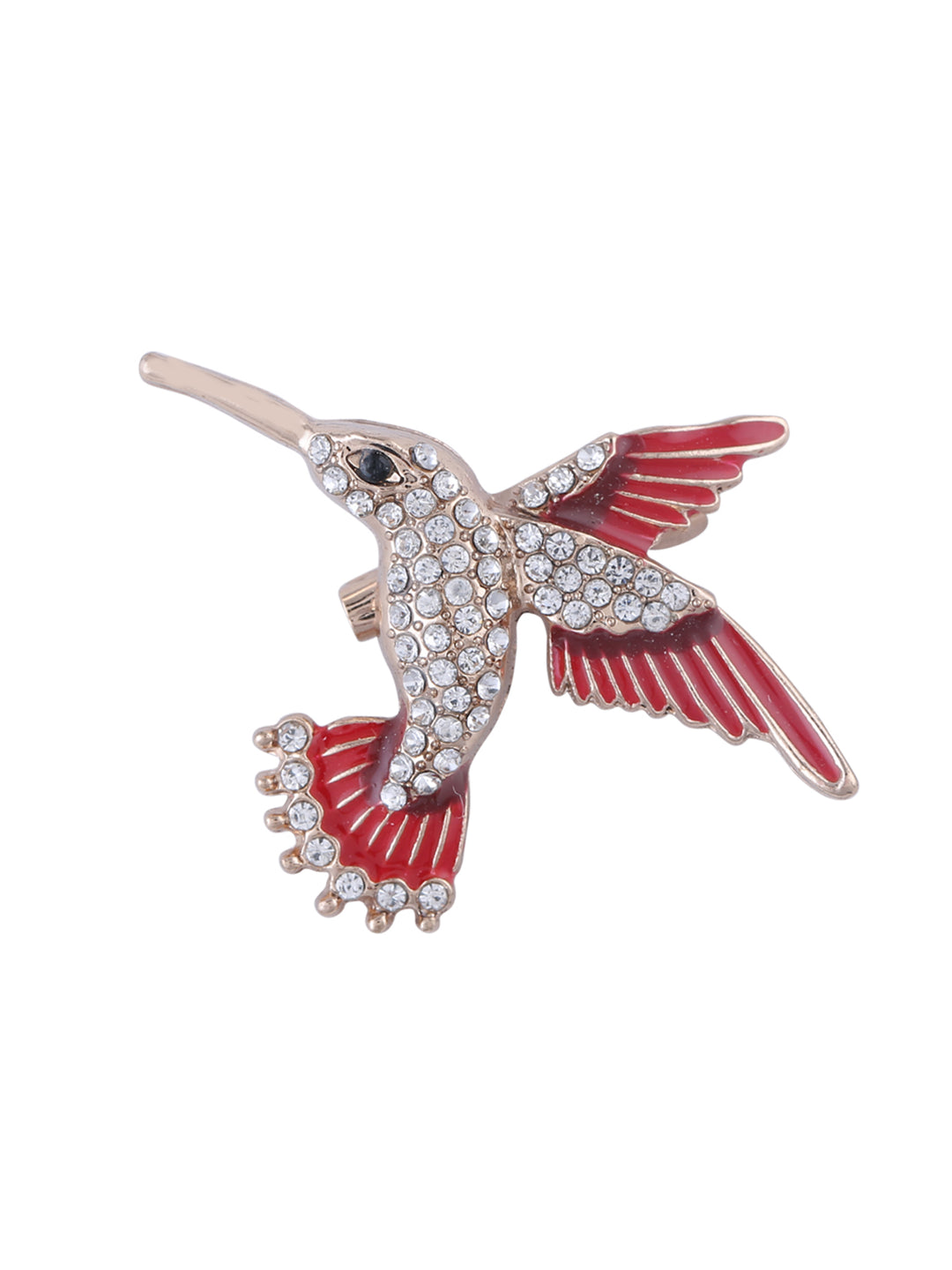 Unisex Diamond Kingfisher Bird Pin Brooch