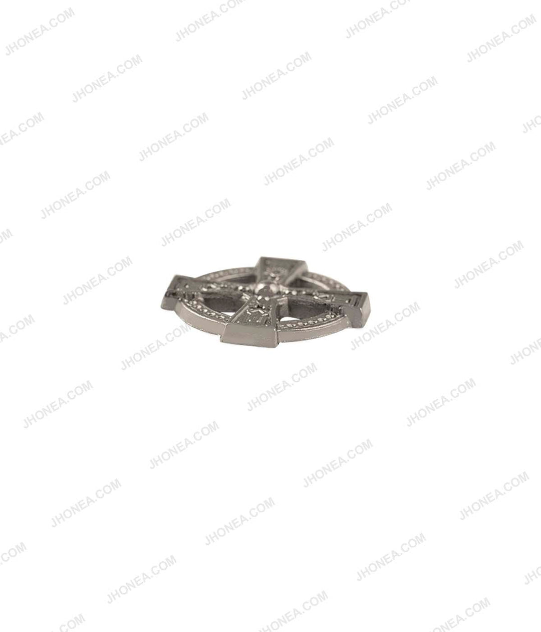 Shiny Gunmetal Engraved Design Round Wheel Shape Hotfix for Jeans