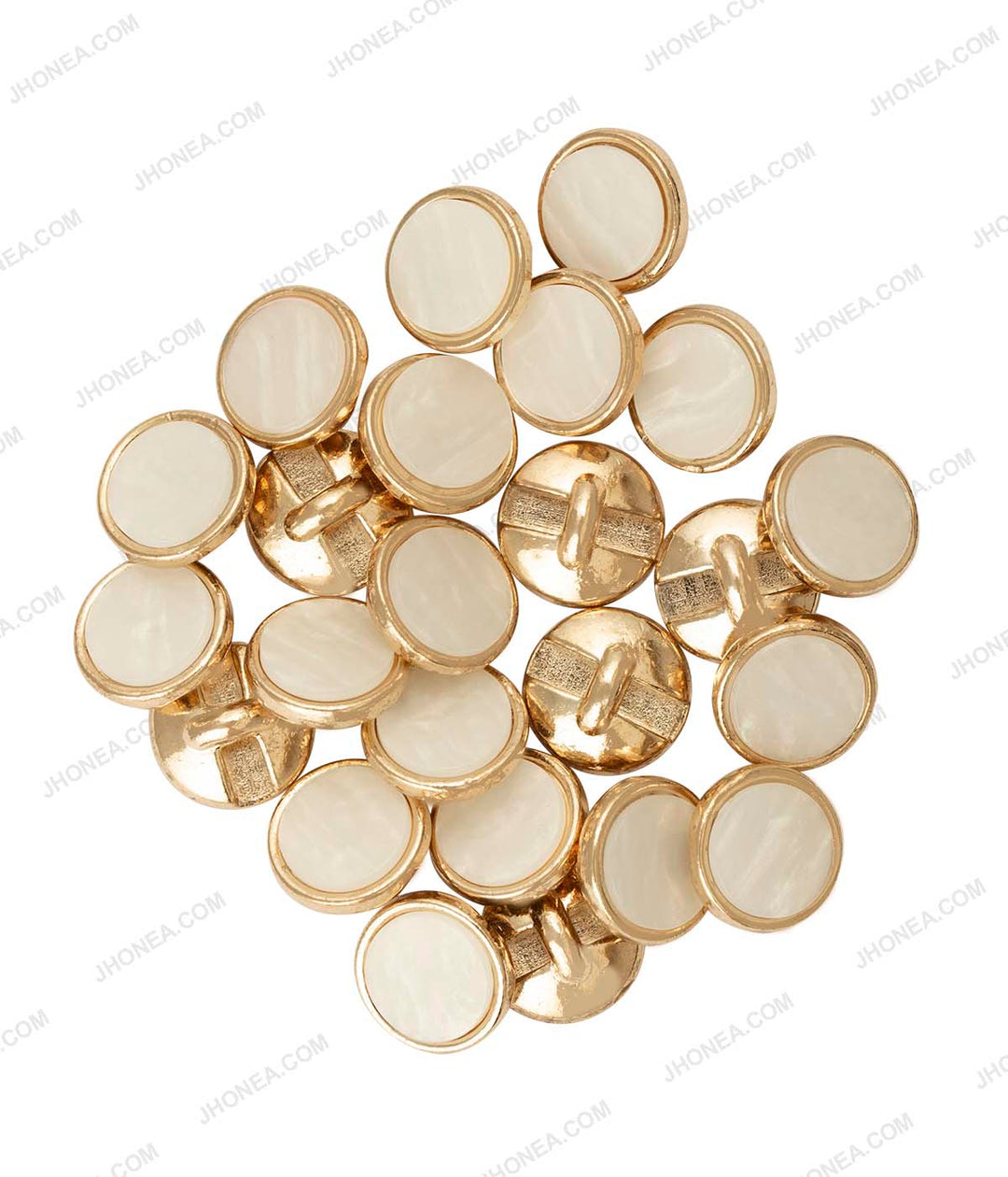 Shiny Gold with White Iridescent Pearl Buttons for Kurtas