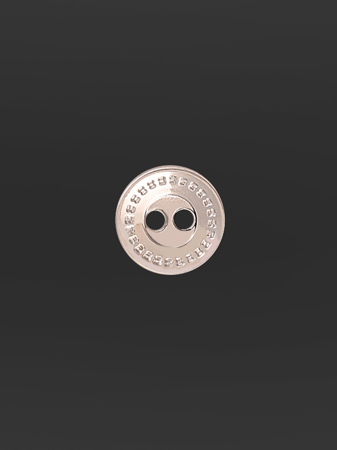 Cutting Lines Border 2-Hole Round Shape Silver Color Metal Button