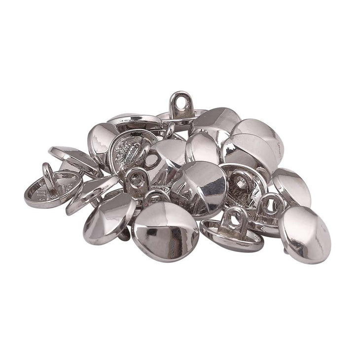 Shiny Silver Chrome Finish 10mm Loop Buttons for Shirts
