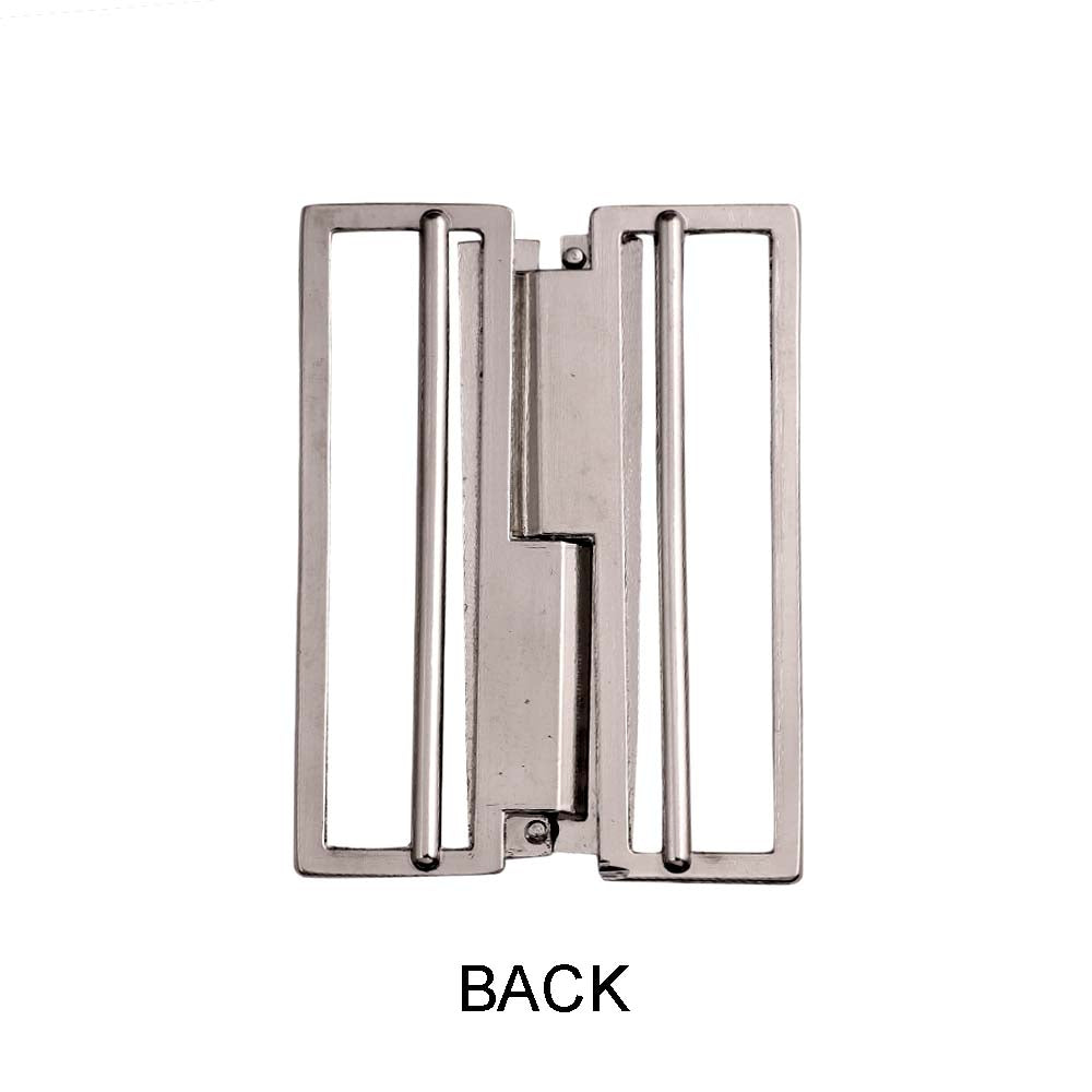Striking Geometric Structure Shiny 2 Part Clasp Belt Buckle