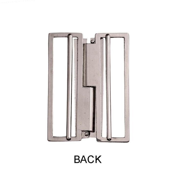 Striking Geometric Structure Shiny 2 Part Clasp Belt Buckle
