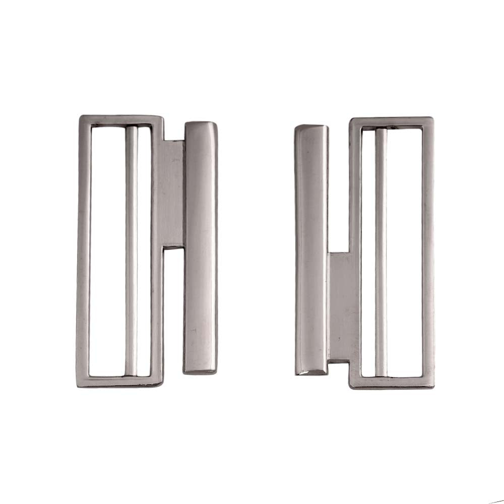 Striking Geometric Structure Shiny 2 Part Clasp Belt Buckle