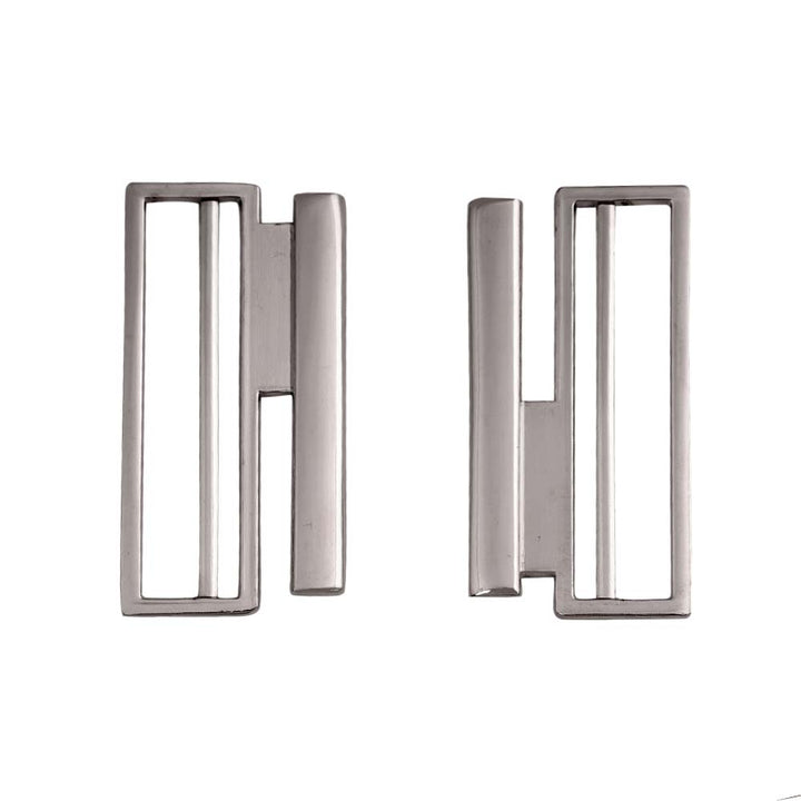 Striking Geometric Structure Shiny 2 Part Clasp Belt Buckle