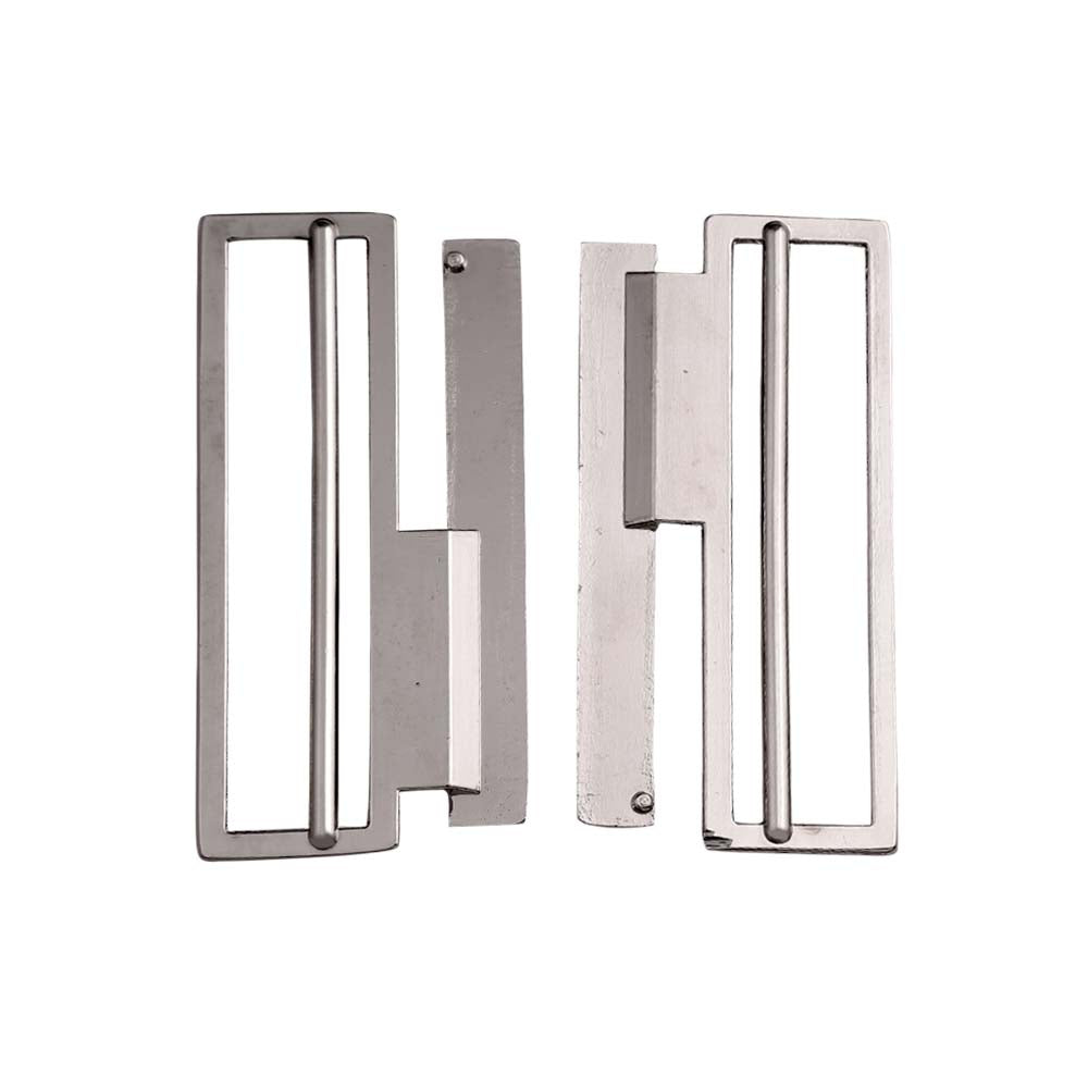 Striking Geometric Structure Shiny 2 Part Clasp Belt Buckle
