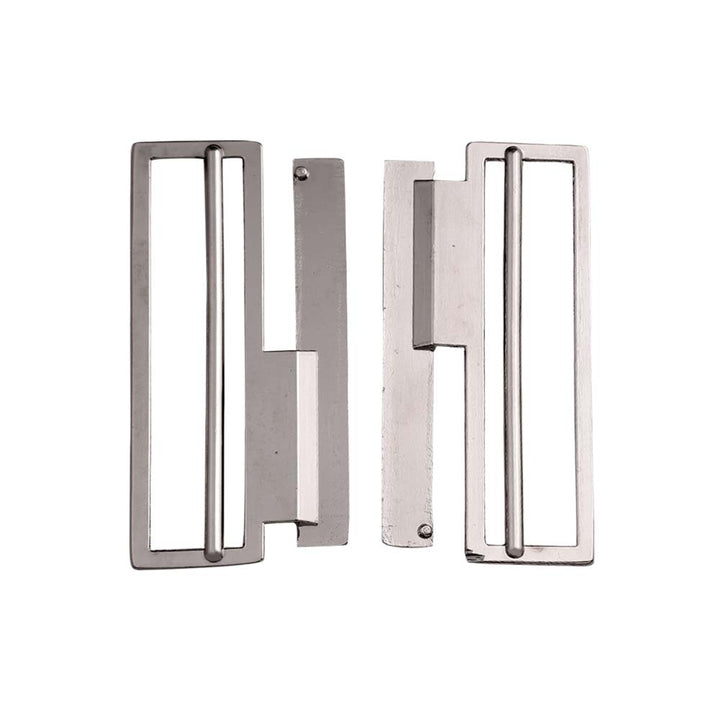 Striking Geometric Structure Shiny 2 Part Clasp Belt Buckle