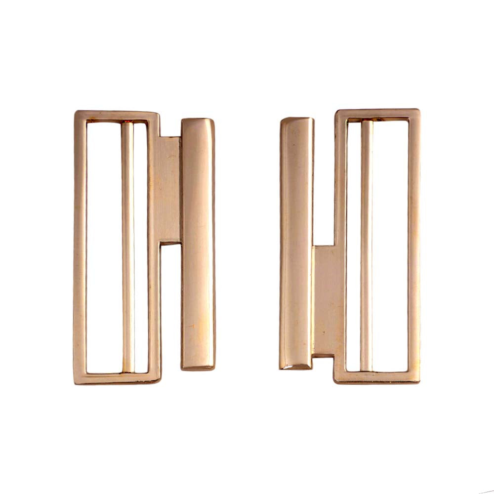 Striking Geometric Structure Shiny 2 Part Clasp Belt Buckle