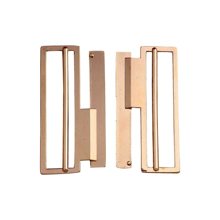 Striking Geometric Structure Shiny 2 Part Clasp Belt Buckle