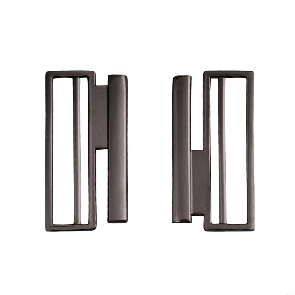 Striking Geometric Structure Shiny 2 Part Clasp Belt Buckle