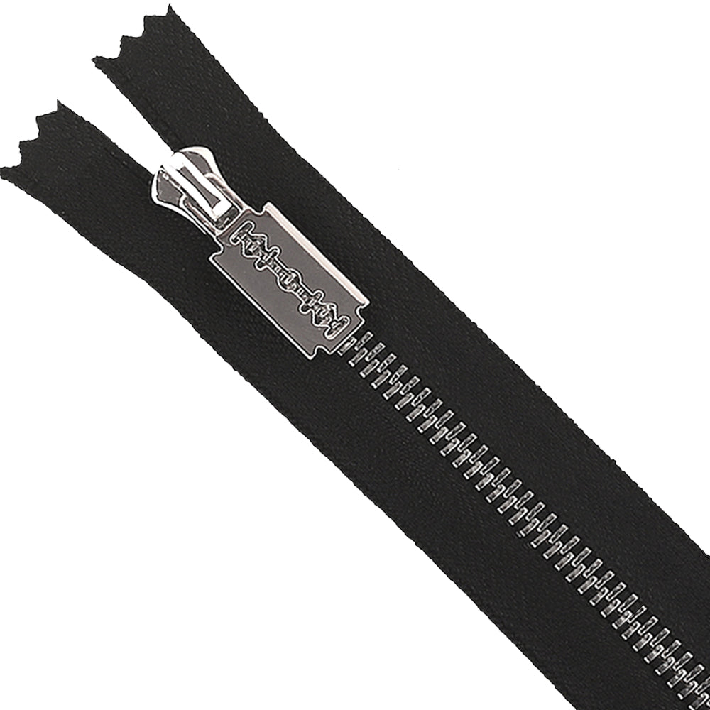 Funky Shiny Silver Closed-End Metal Zipper with Blade Runner