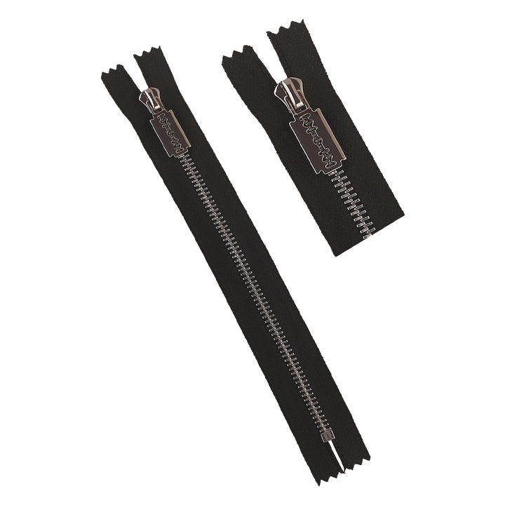 #5 Funky Shiny Silver Closed-End Metal Zipper with Blade Runner