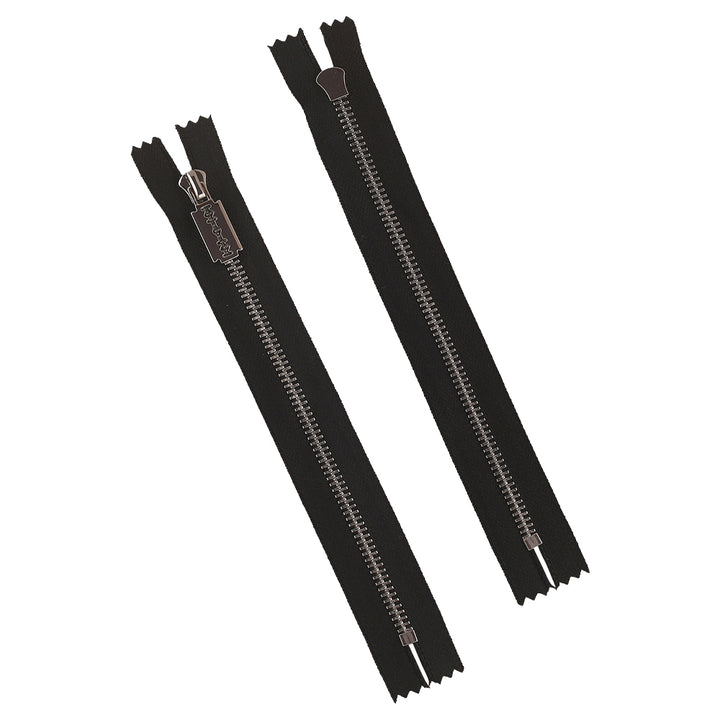 Funky Shiny Silver Closed-End Metal Zipper in Black Color with Blade Runner