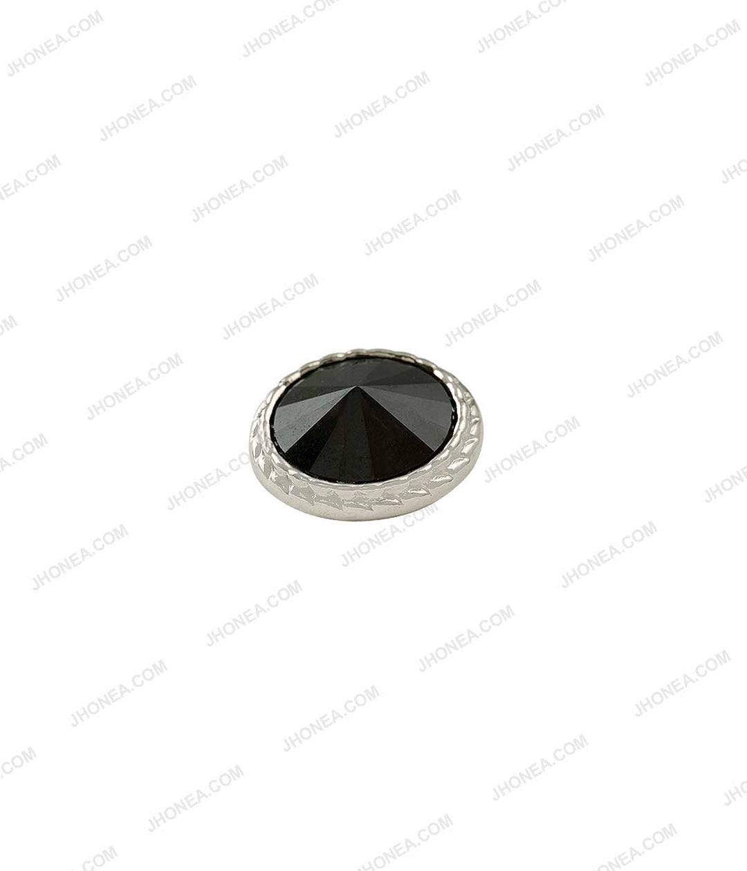 Shiny Silver with Emerald Green Round Cut Diamond Buttons