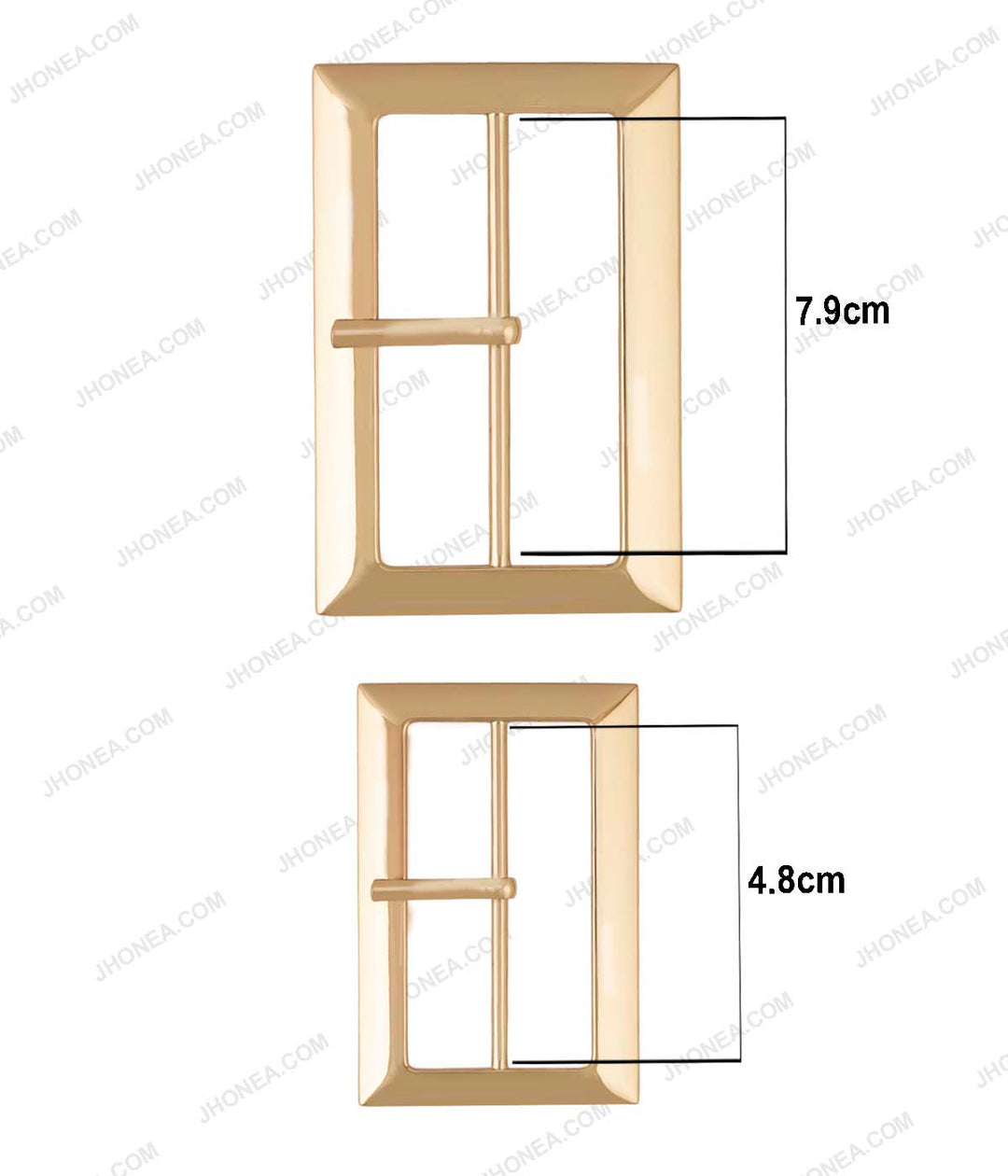 Big Size 80's Style Shiny Gold Prong Belt Buckle