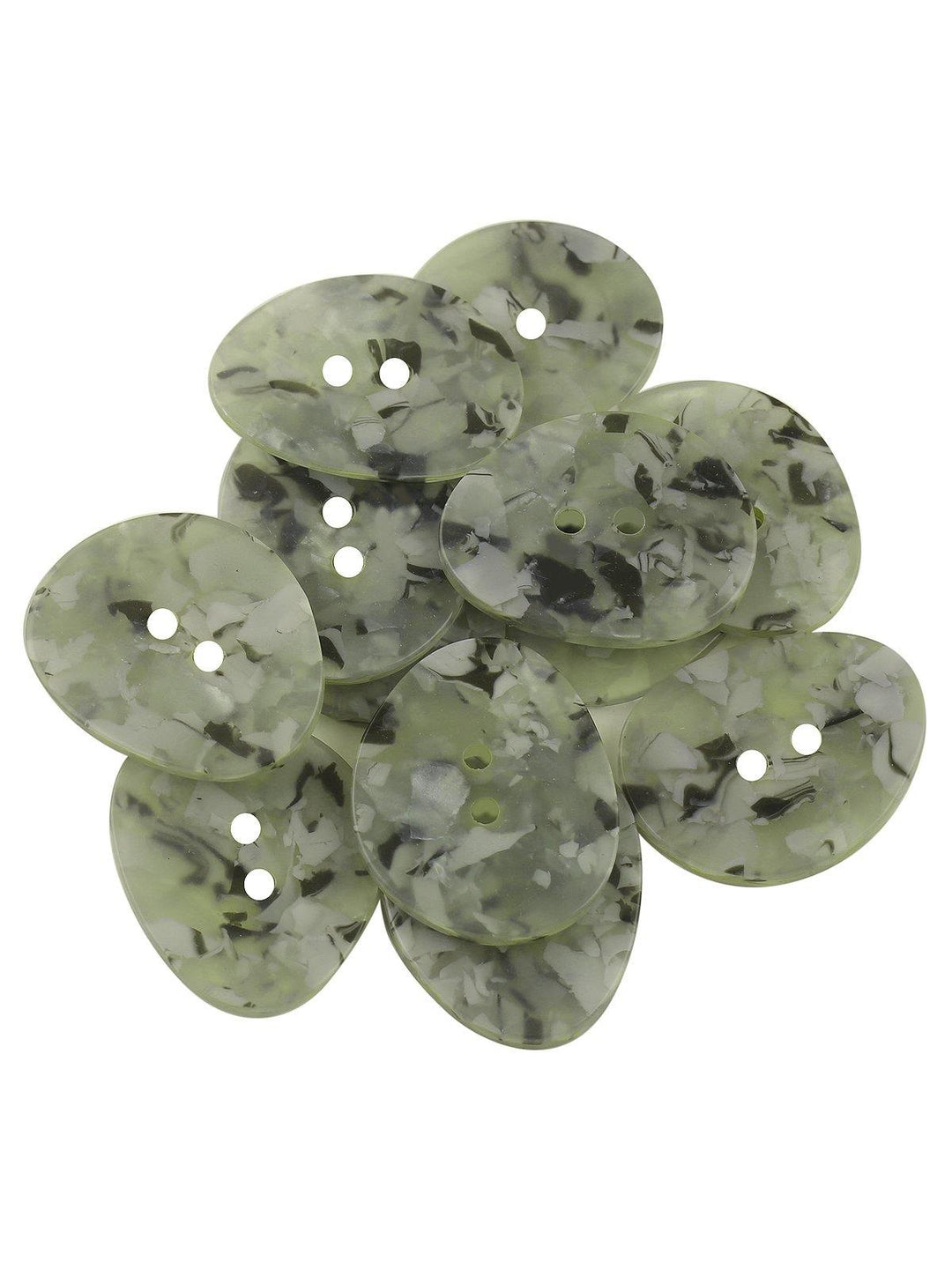 Uneven Circle Natural Colour 2-Hole Flat Acrylic Button - Jhonea Accessories
