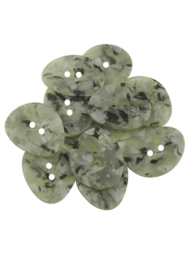 Uneven Circle Natural Colour 2-Hole Flat Acrylic Button - Jhonea Accessories